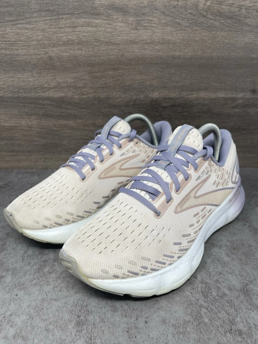 Brooks Glycerin 20 Beige Purple Womens Size 9 Running Walking Shoes 1203691B512